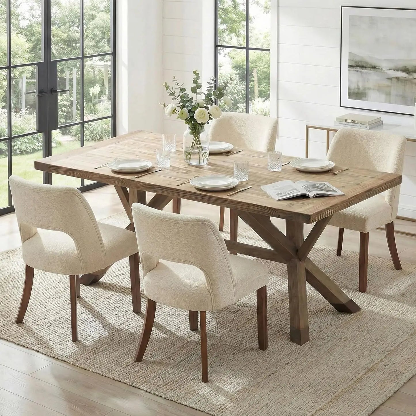 Dining Chairs Set of 4, Mid Century Modern Upholstered Dining Room Chairs