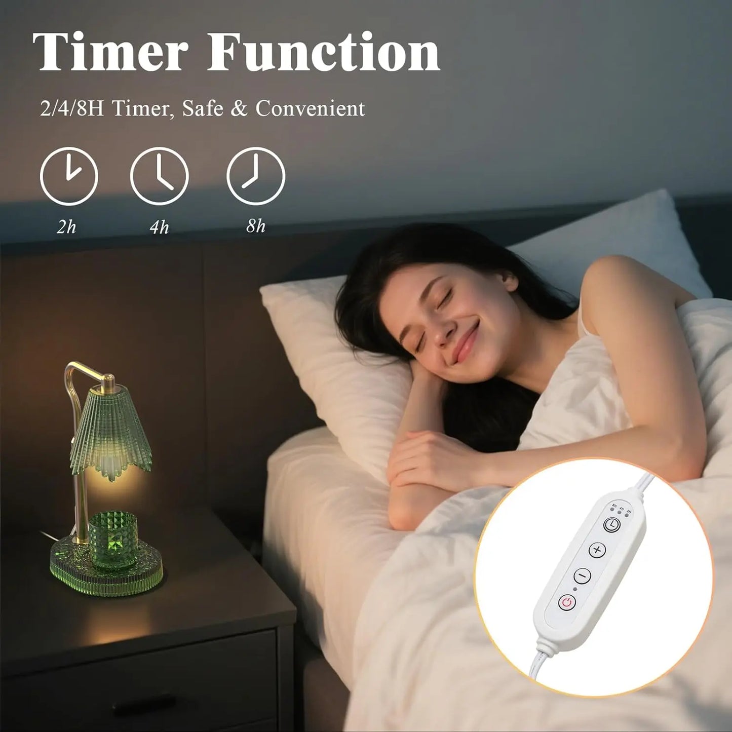 Timer & Dimmable Candle Warmer Lamp with Adjustable Height