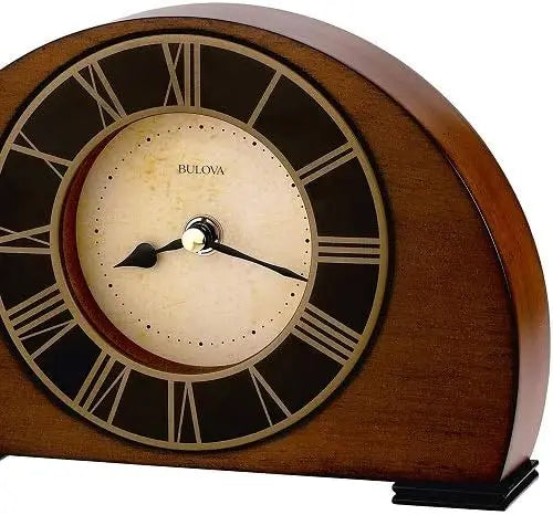 Vintage Walnut Finish Wall Clock with Roman Numerals and Ivory Dial