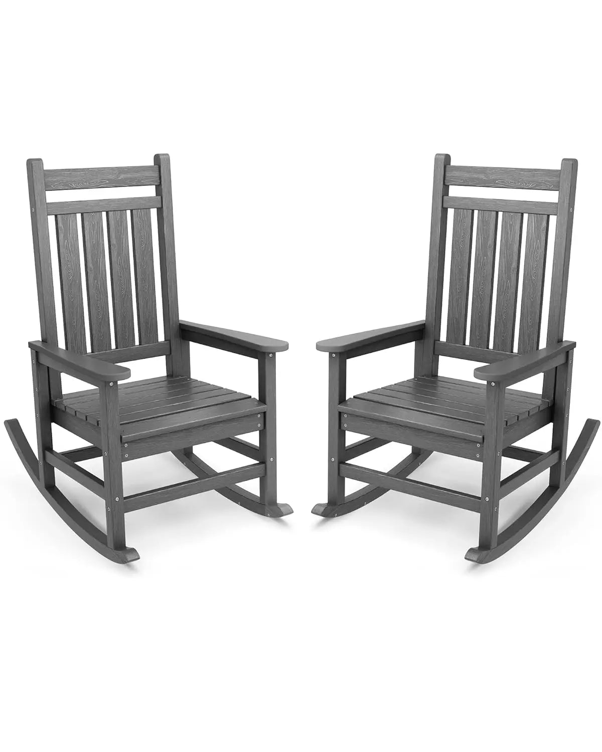 Outdoor Rocking Chair Set of 2, HDPE Rocking Chairs for Adult