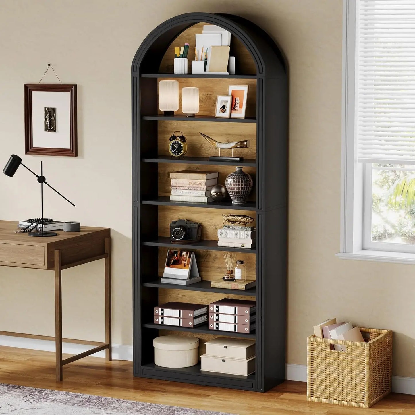 Modern Arched Bookcase with Storage