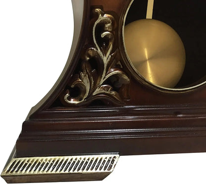 Elegant Hand-Painted Wooden Mantel Clock with Swinging Pendulum
