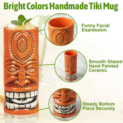 Tiki Mugs Set of 12 Large
