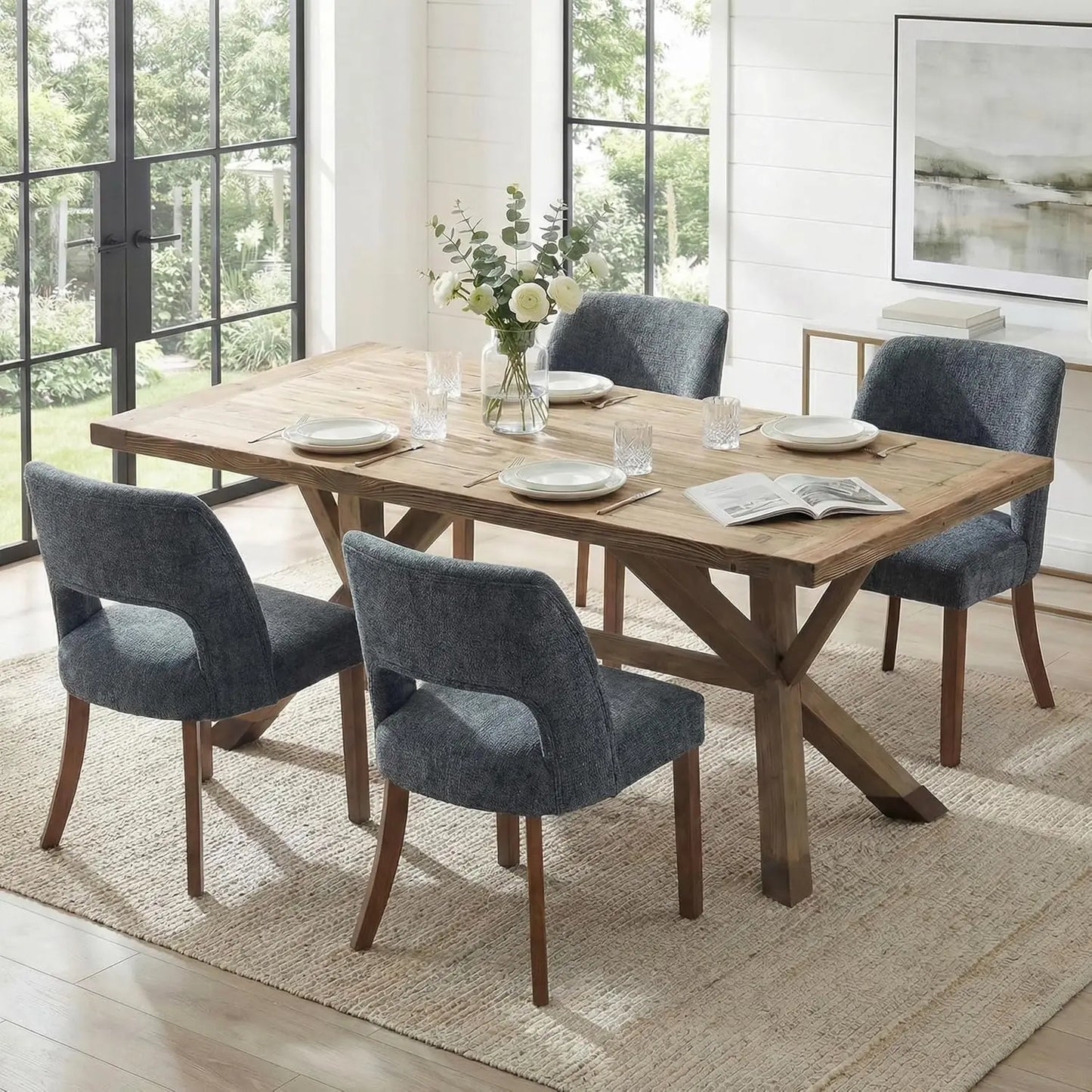 Dining Chairs Set of 4, Mid Century Modern Upholstered Dining Room Chairs