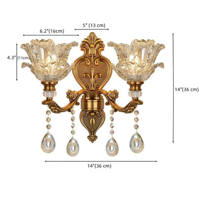 2025 New European Style Retro Crystal Glass Wall Lamp