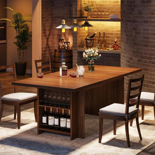 Farmhouse Dining Table for 6 to 8, 63-Inch