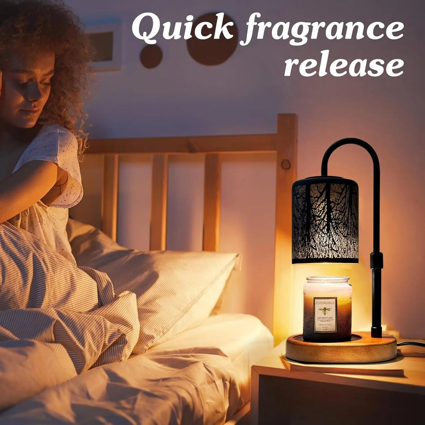 Adjustable Height Electric Candle Warmer with Timer and Dimmer