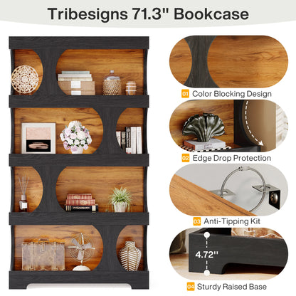 Wood Decorative Storage Shelving, Modern Freestanding Display Shelves