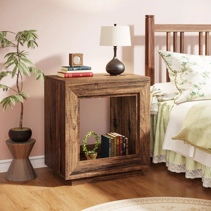 2 Tiered Square Side Table with Storage Shelf