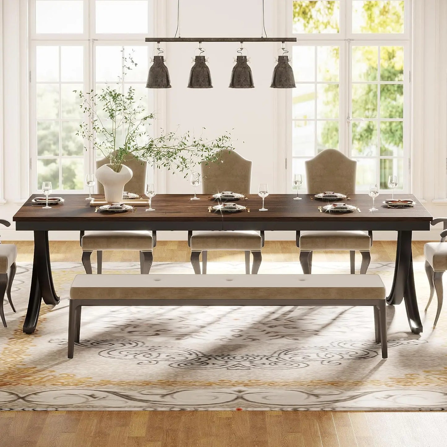 78 inch Large Farmhouse Dinner Table
