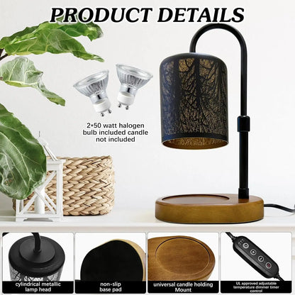 Adjustable Height Electric Candle Warmer with Timer and Dimmer