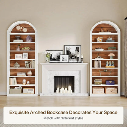 Modern Arched Bookcase with Storage