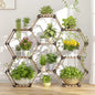 Hexagonal Plant Stand Indoor Outdoor Large Wooden Shelf 6 Tier 9 Pot Holder for Patio Balcony Living Room