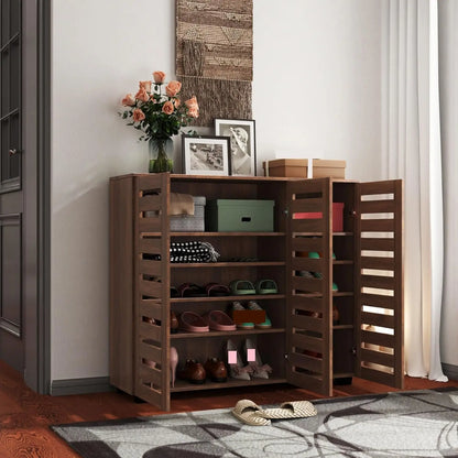 Retro Elegant Shoe Cabinet, 5-Tier Storage Cabinet with Adjustable Shelves, for Entryway Hallway Bedroom