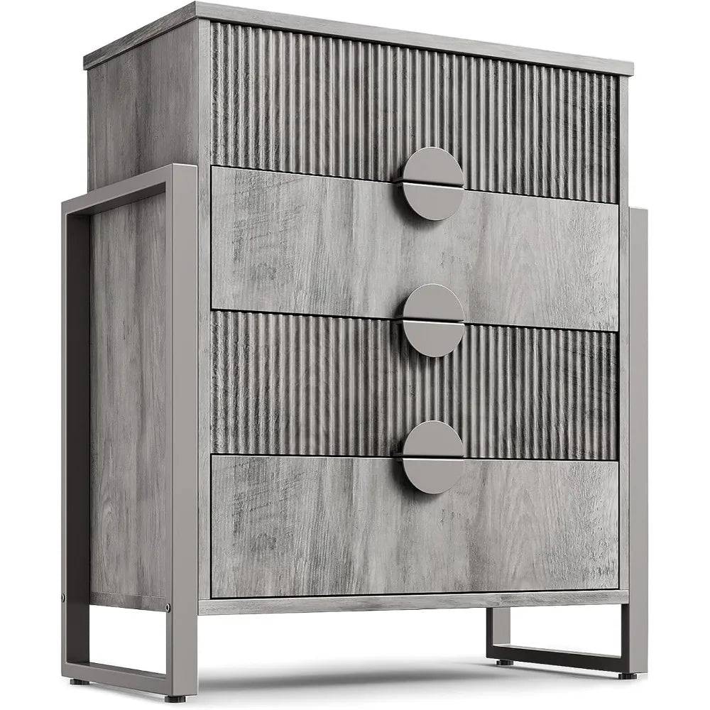 Modern Fluted Dresser for Bedroom, 36.2" Tall