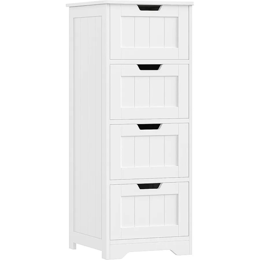 Bathroom Storage Cabinet, Bathroom Cabinet With 4 Drawers, 11.8” X 11.8” X 32.5”