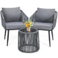 3 Pieces Patio Rattan Bistro Conversation Set