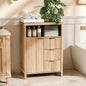 Storage Cabinet with Fluted Door and 3 Drawers