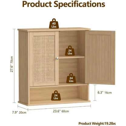 27.6" H Bathroom Wall Cabinet