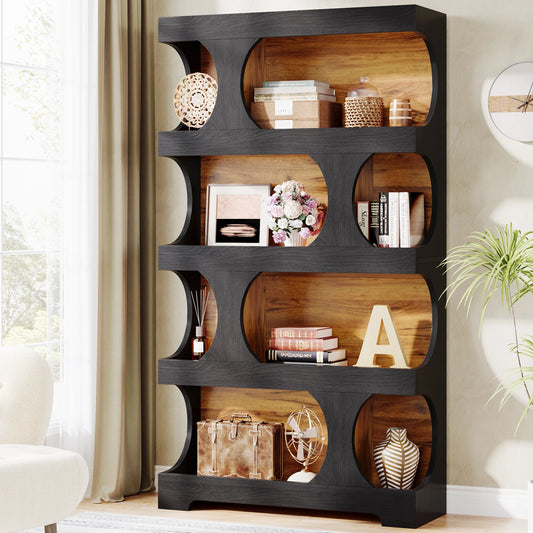 Wood Decorative Storage Shelving, Modern Freestanding Display Shelves