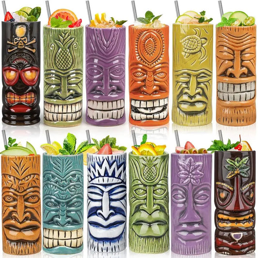 Tiki Mugs Set of 12 Large