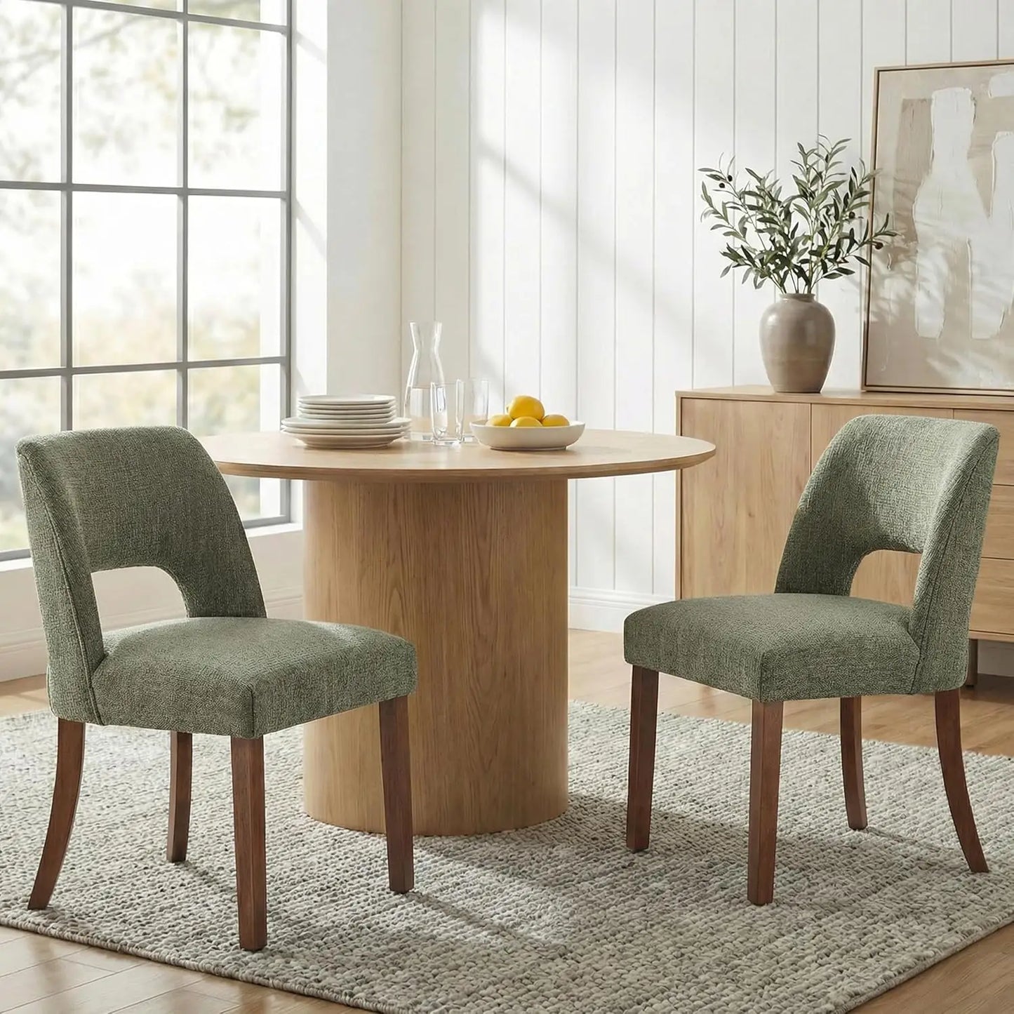 Dining Chairs Set of 4, Mid Century Modern Upholstered Dining Room Chairs