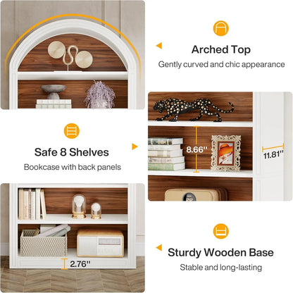 Modern Arched Bookcase with Storage