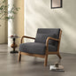 Mid Century Modern Accent Chair, Comfy Fabric Reading Chair with Solid Wood Frame