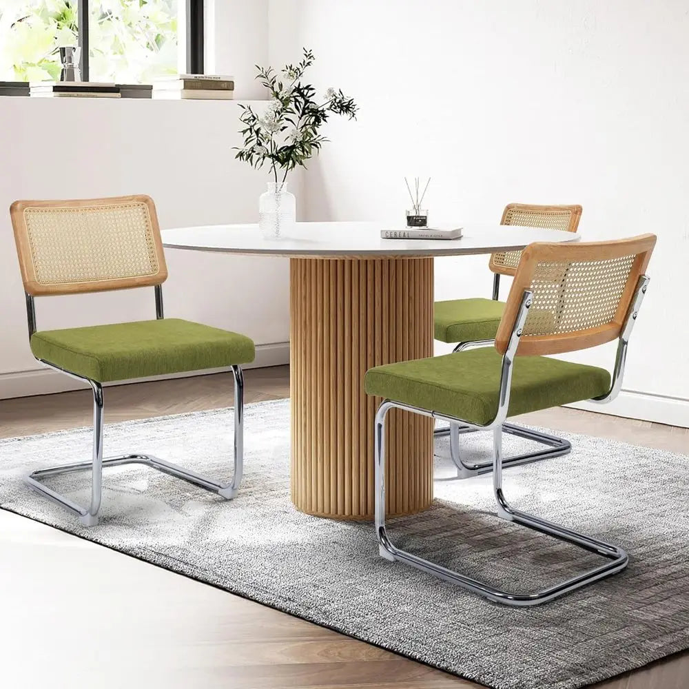 Dining Chairs Set of 4, Mid Century Modern Design, Polished Frame