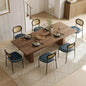 Rattan Dining Chairs Set of 6, PU Leather Upholstered Dining Chairs with Rattan Cane Back, Mid Century Modern