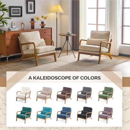 Chenille Mid-Century Modern Accent Chair