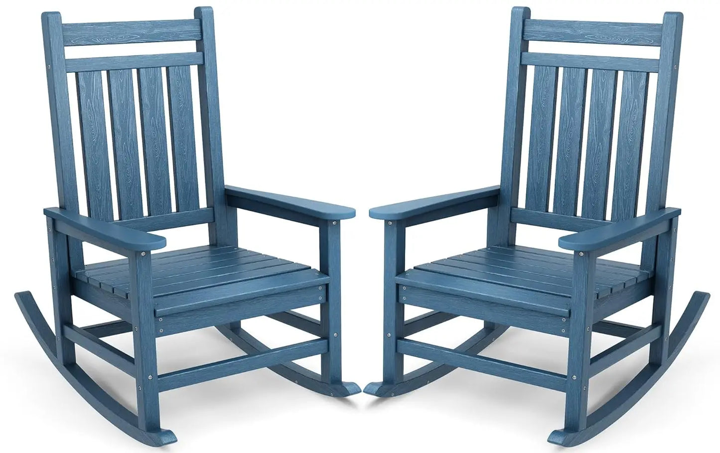 Outdoor Rocking Chair Set of 2, HDPE Rocking Chairs for Adult