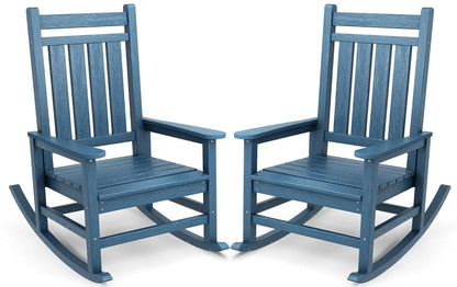 Outdoor Rocking Chair Set of 2, HDPE Rocking Chairs for Adult