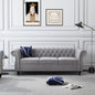 Roll Arm Classic Tufted Chesterfield Settee Velvet Sofa with Channel