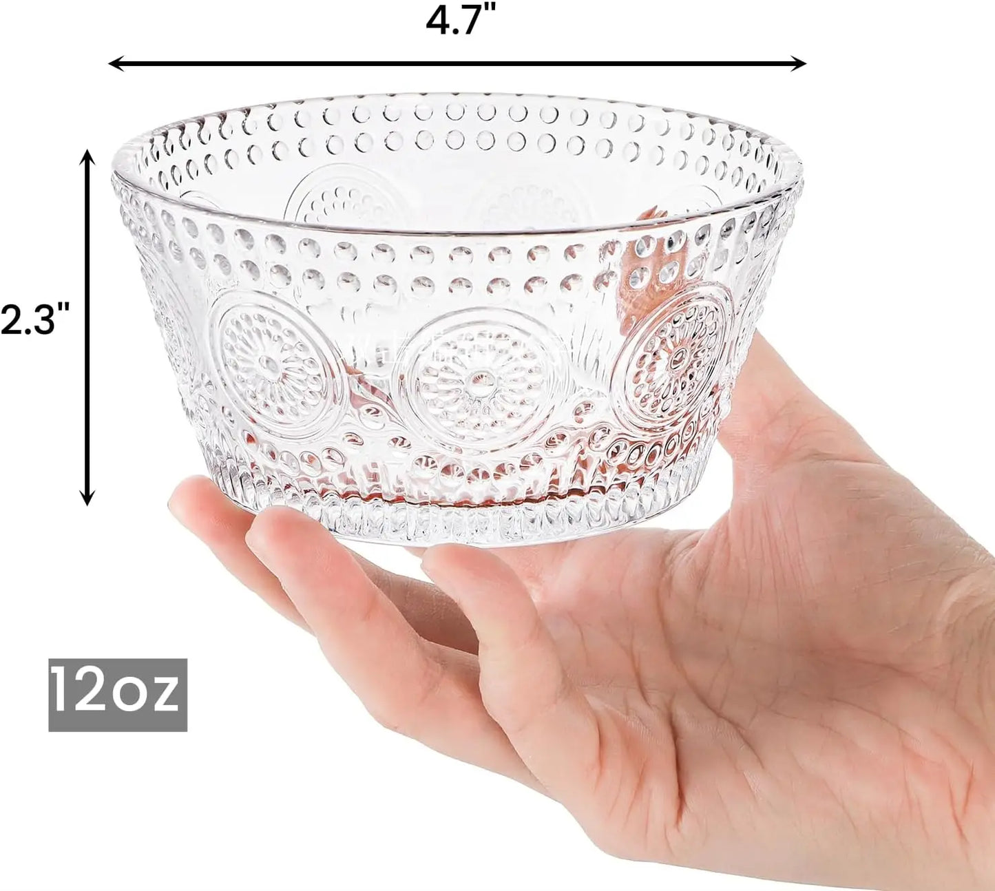 6 Pack Small Glass Bowls Set