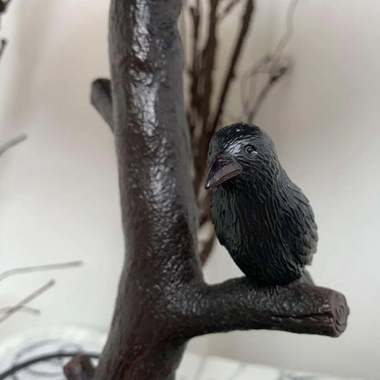 Raven Moonlight Stained Glass Table Lamp