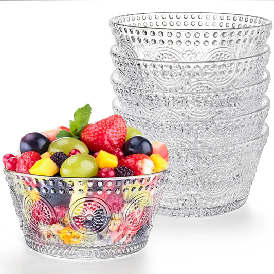 6 Pack Small Glass Bowls Set