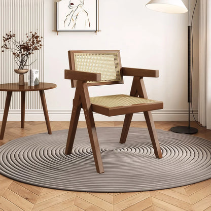 Modern Mid Century Dining Chairs Set of 2, Rattan Accent Chairs