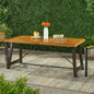 70 in Modern Patio Outdoor Garden Rectangle Acadia Wood Dining Table, Teak