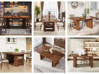 Farmhouse Dining Table for 6 to 8, 63-Inch