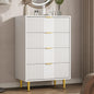 Fluted Dresser for Bedroom with 4 Drawers, 36.85" Tall with Metal Handle
