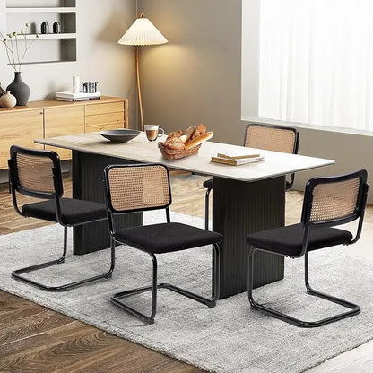 Dining Chairs Set of 4, Mid Century Modern Design, Polished Frame