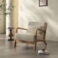 Mid Century Modern Accent Chair, Comfy Fabric Reading Chair with Solid Wood Frame