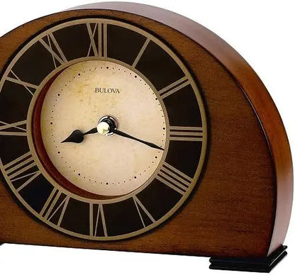 Vintage Walnut Finish Wall Clock with Roman Numerals and Ivory Dial