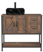 Rustic Farmhouse Bathroom Vanity with Ceramic Vessel Sink Combo Cabinet