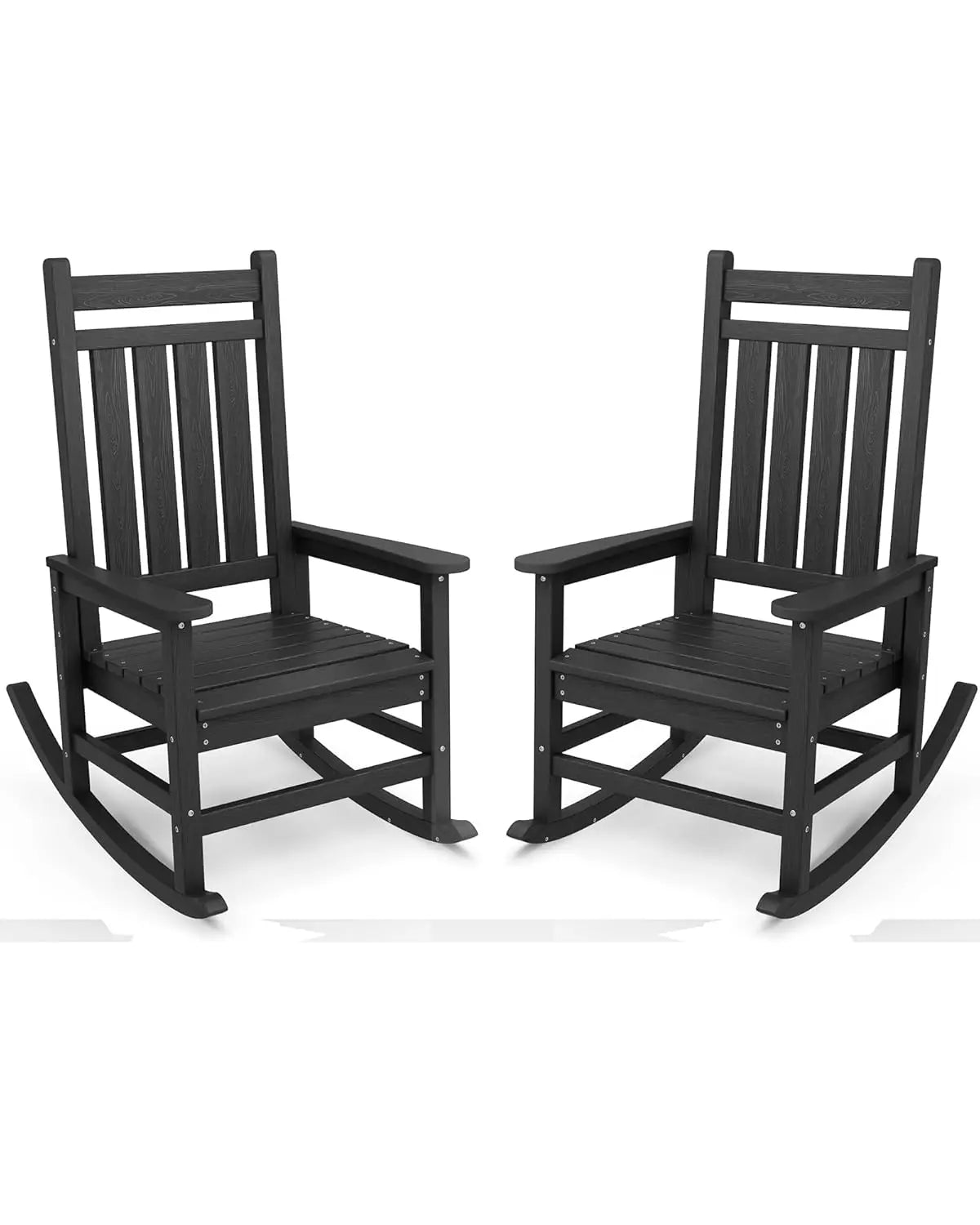 Outdoor Rocking Chair Set of 2, HDPE Rocking Chairs for Adult