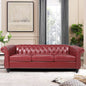 Roll Arm Classic Tufted Chesterfield Settee Velvet Sofa with Channel