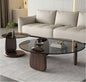 Glass Round Coffee Table Nesting Table Set of 2