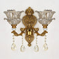 2025 New European Style Retro Crystal Glass Wall Lamp