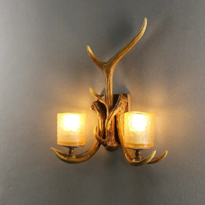Retro Deer Horn Wall Lamp